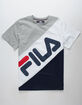 FILA Banner Striped Gray & Navy Boys T-Shirt image number 1