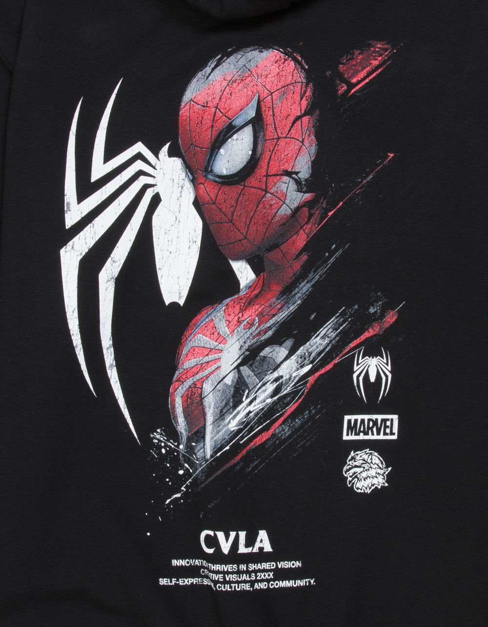 オールブラックス MARVELコラボパーカー 海外Mサイズ(日本XL相当) CVLA x Marvel Spider-Man Mens Hoodie - BLACK - M | Tillys