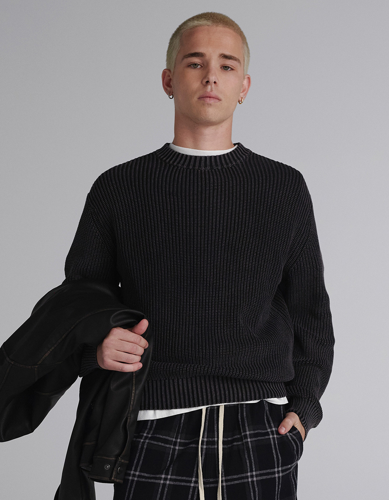 RSQ Mens Washed Ribbed Sweater image number 0
