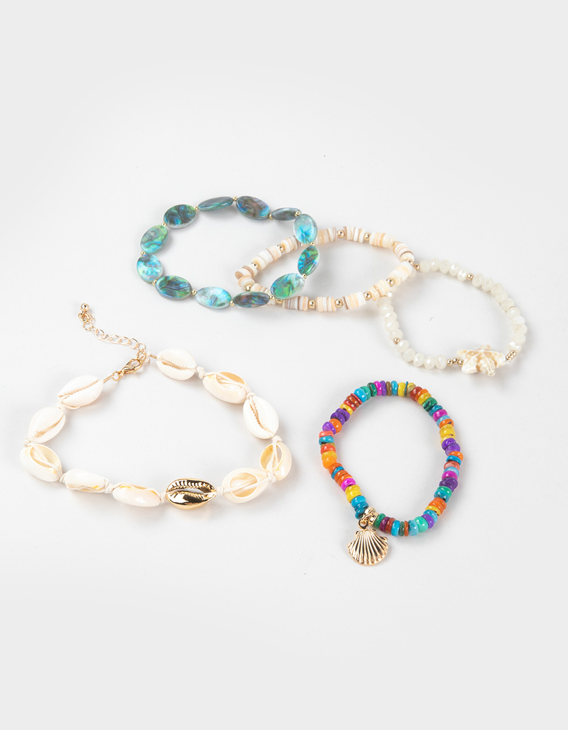 FULL TILT 5 Pack Puka Shell Bracelets image number 0
