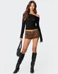 EDIKTED Studded Faux Suede Micro Shorts image number 2