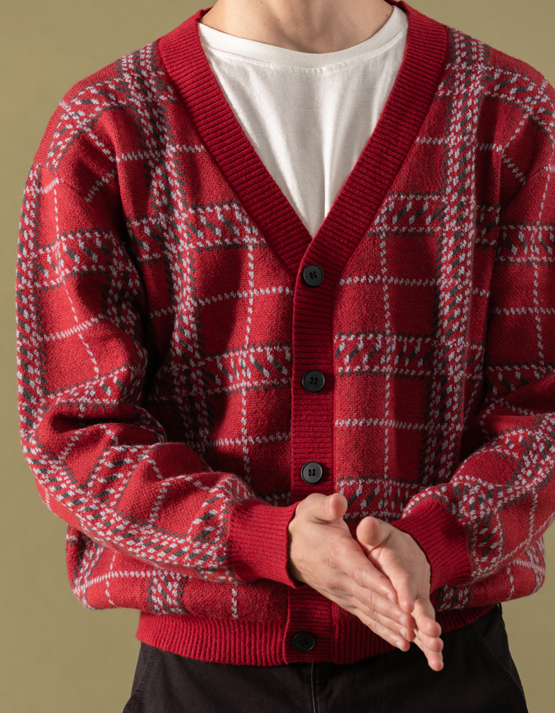 RSQ Mens Plaid Cardigan image number 1