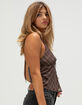 FULL TILT Plaid Womens Halter Top image number 3