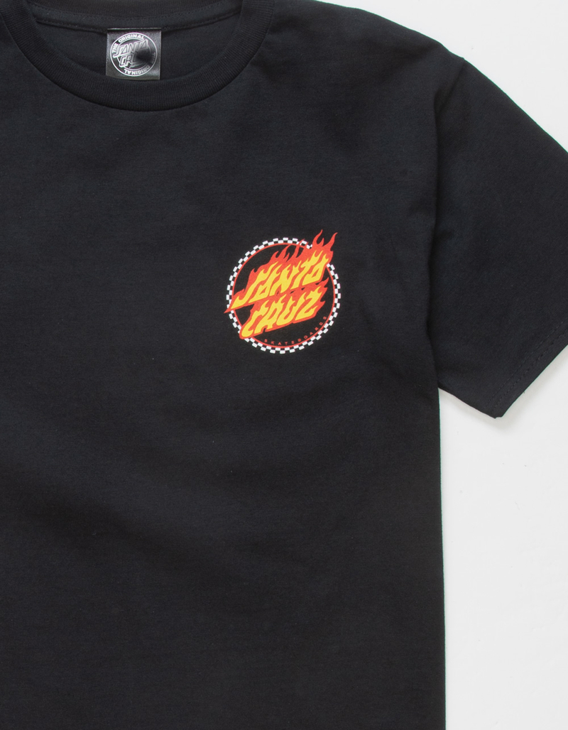 SANTA CRUZ Check Ring Flame Dot Boys Tee image number 3
