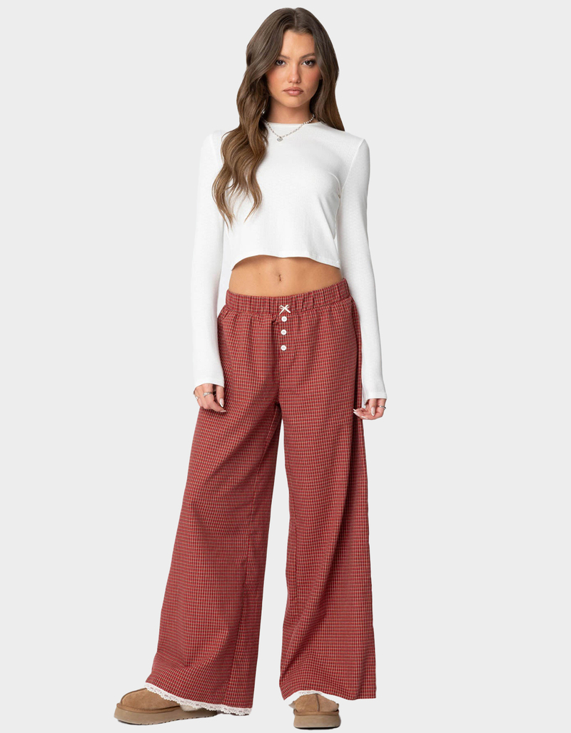 EDIKTED Dakota Plaid Pants image number 1