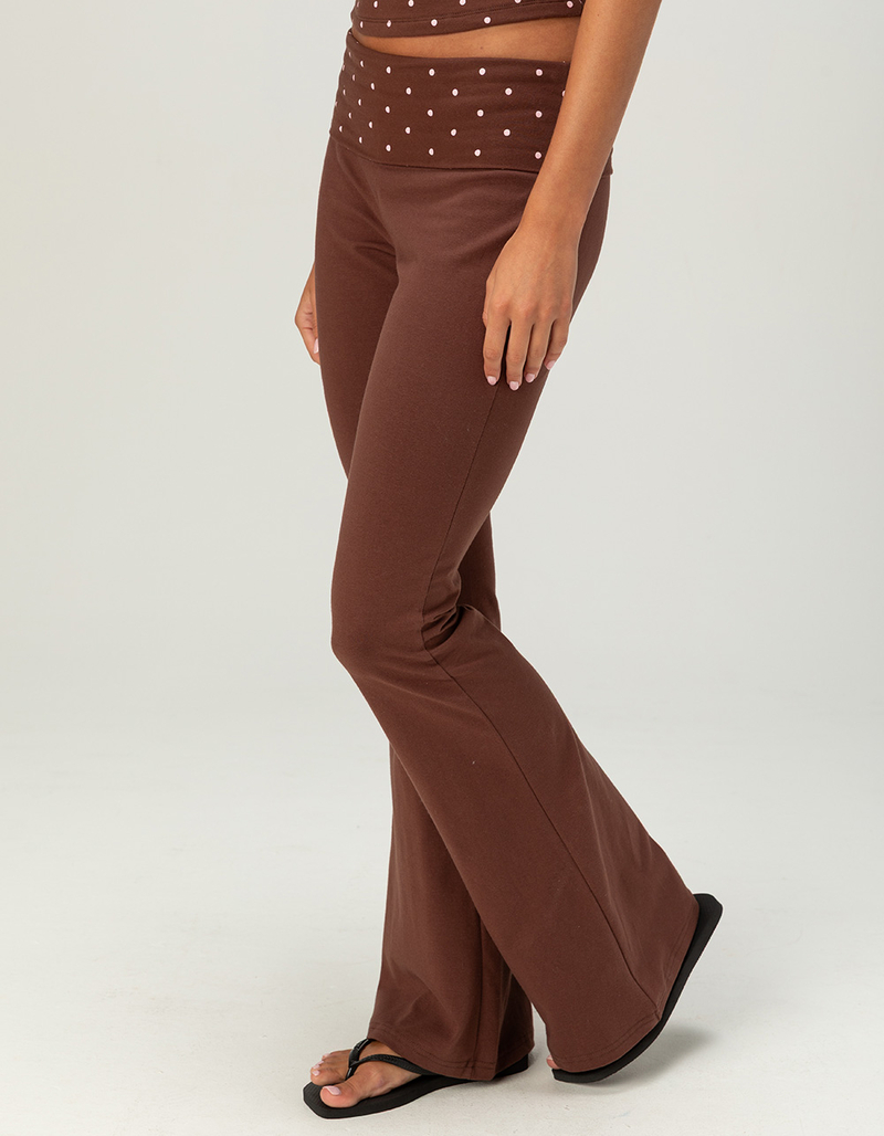 FULL TILT Polka Dot Womens Fold Over Flare Pants image number 2
