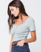 IVY & MAIN Cinch Front Square Neck Womens Top image number 2