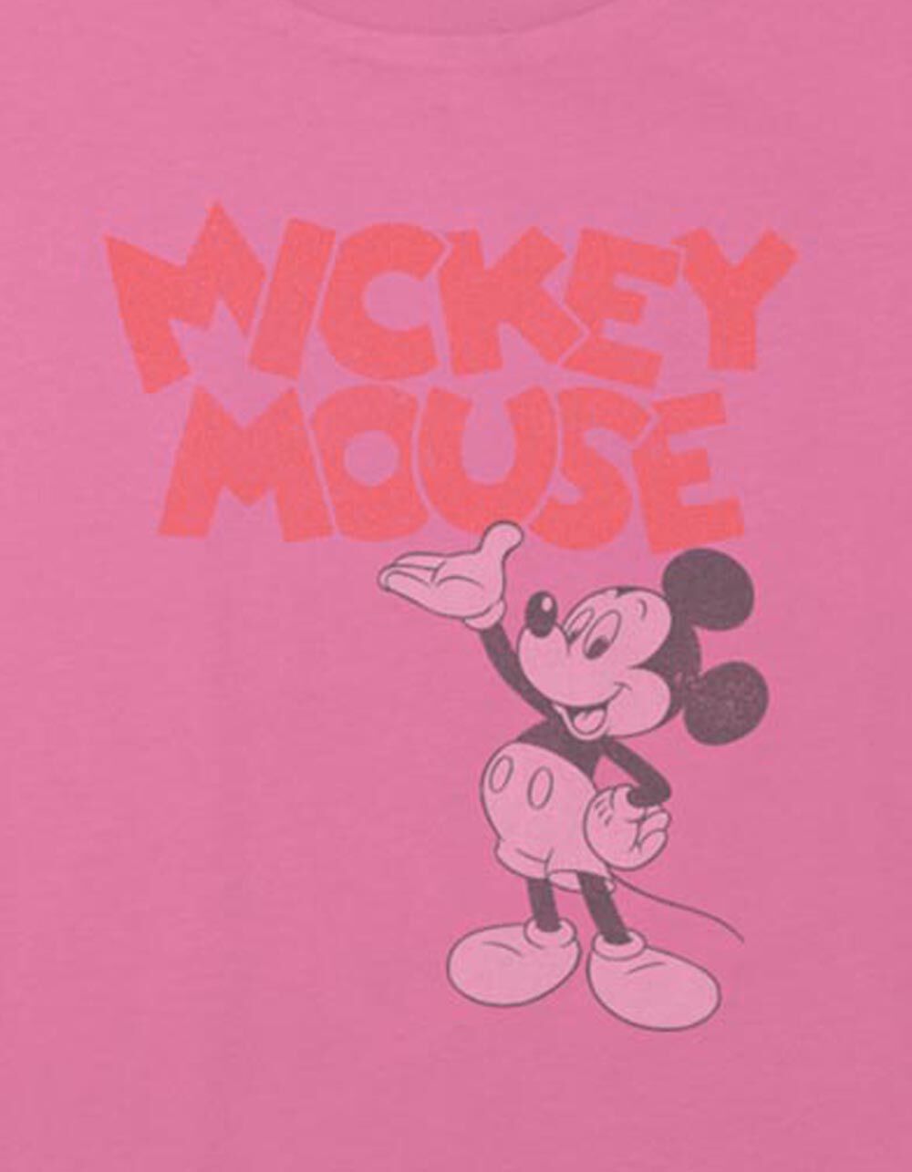 DISNEY Mickey Mouse Distressed Girls Crop Tee - PINK | Tillys