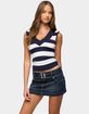 EDIKTED Briarie Striped Knit V-Neck Top image number 1