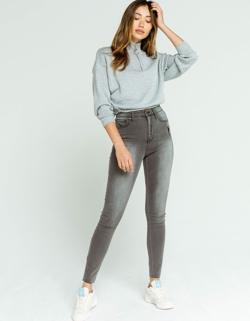 LUMIERE Half Zip Womens Gray Sweater image number 3