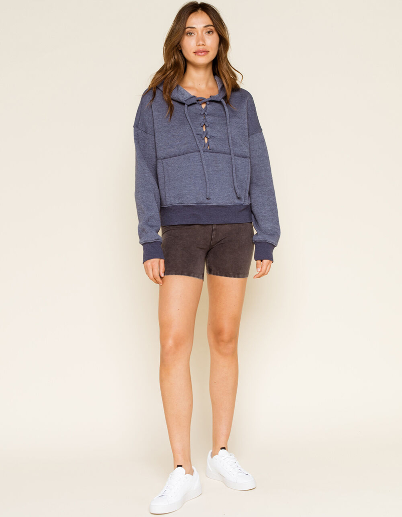 FREE PEOPLE Believer Womens Navy Sweat Hoodie image number 3