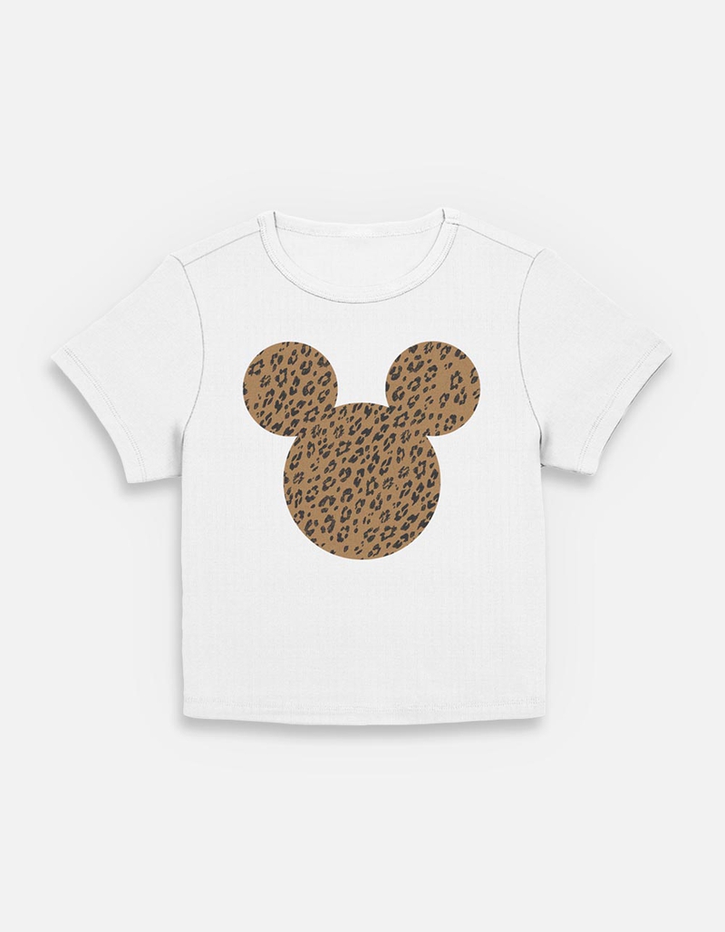 DISNEY Cheetah Mickey Mouse Womens Baby Tee image number 0
