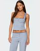 EDIKTED Monti Striped Henley Tank Top image number 1