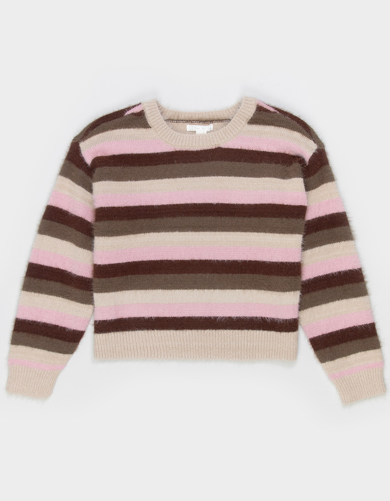 RSQ Girls Stripe Fuzzy Sweater image number 1