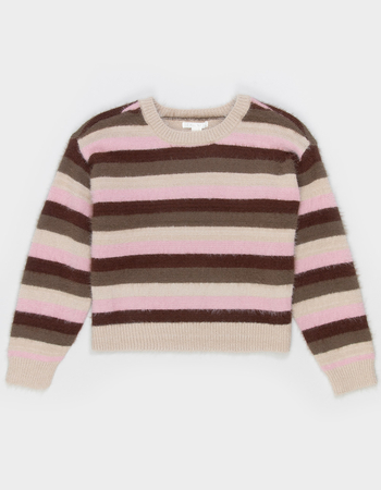 RSQ Girls Stripe Fuzzy Sweater Alternative Image