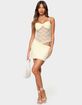 EDIKTED Sheer Lacey Asymmetric Mini Dress image number 4