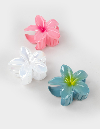FULL TILT 3 Pack Hibiscus Floral Claw Clips Primary Image