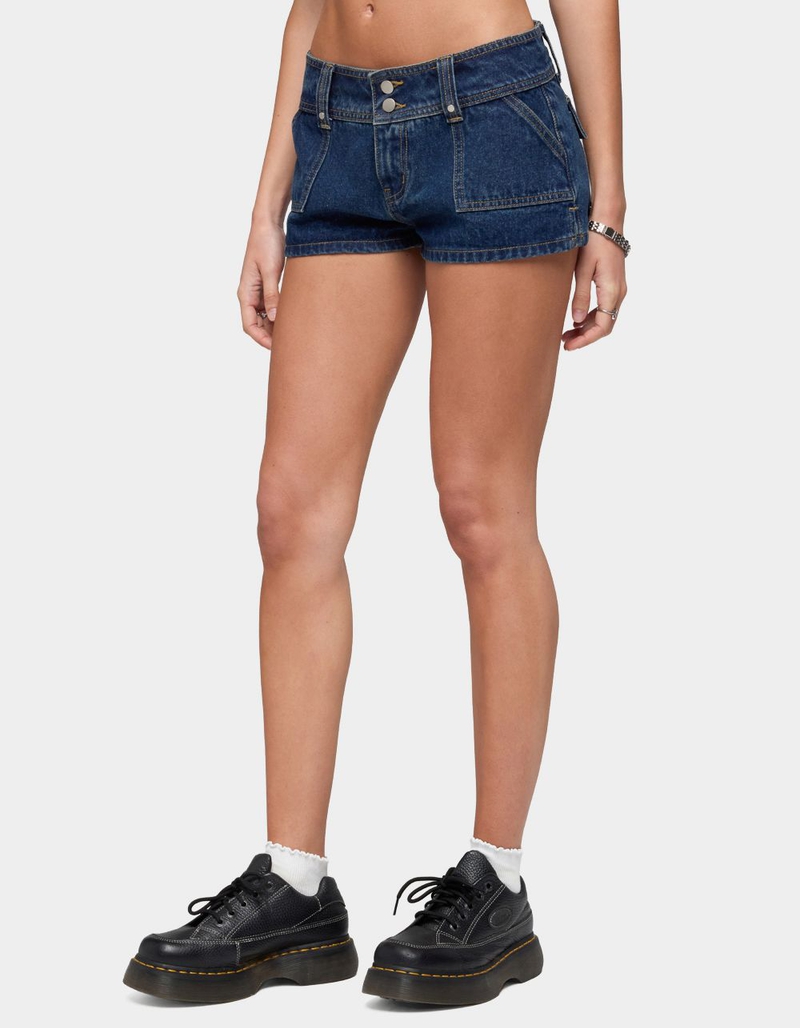 EDIKTED Keinan Low Rise Denim Shorts image number 1