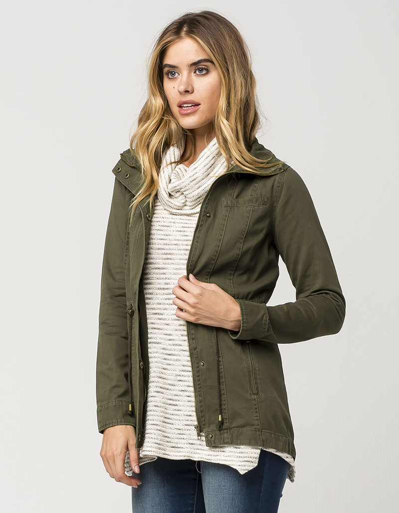 FULL TILT Hooded Twill Womens Anorak Jacket image number 1