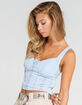 IVY & MAIN Bra Cup Eyelet Womens Light Blue Cami image number 2