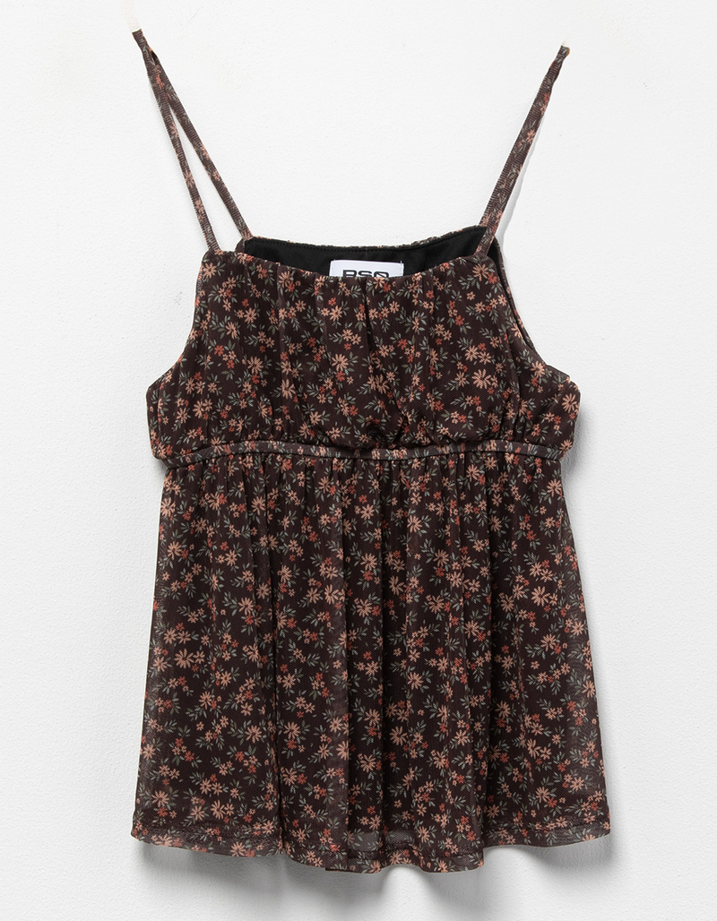 RSQ Girls Ditsy Mesh Babydoll Top image number 0