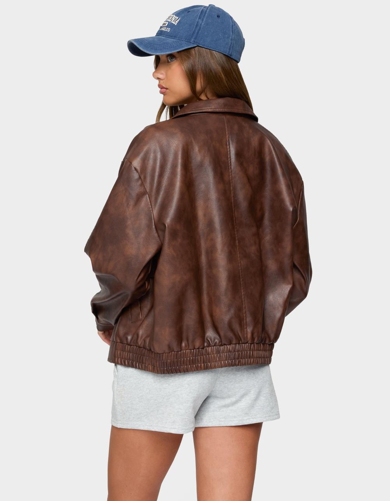 EDIKTED Ardella Oversized Faux Leather Jacket image number 2