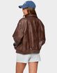 EDIKTED Ardella Oversized Faux Leather Jacket image number 3