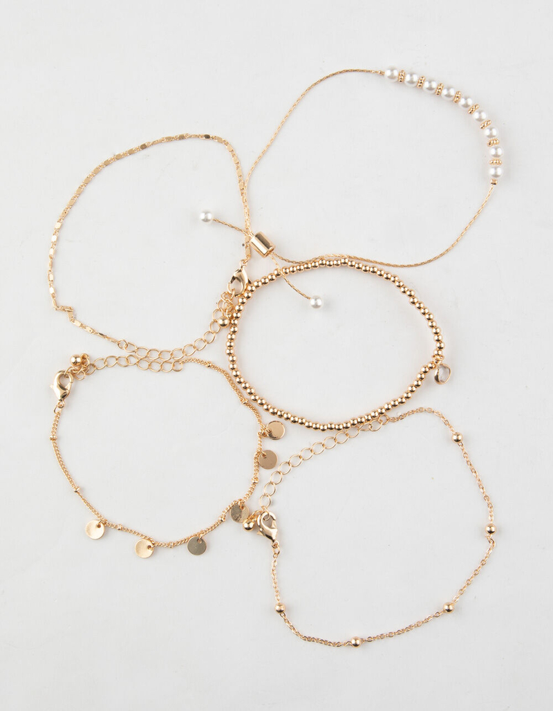 FULL TILT 5 Pack Rhinestone/Coin Bracelets image number 0