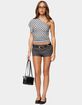 EDIKTED Asymmetric Striped One Shoulder Top image number 5