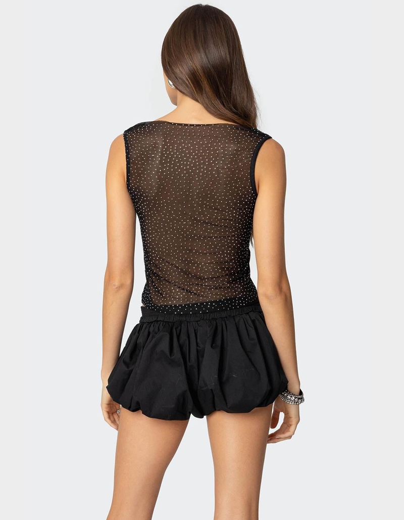 EDIKTED Rhinestone Sheer Mesh Top image number 3
