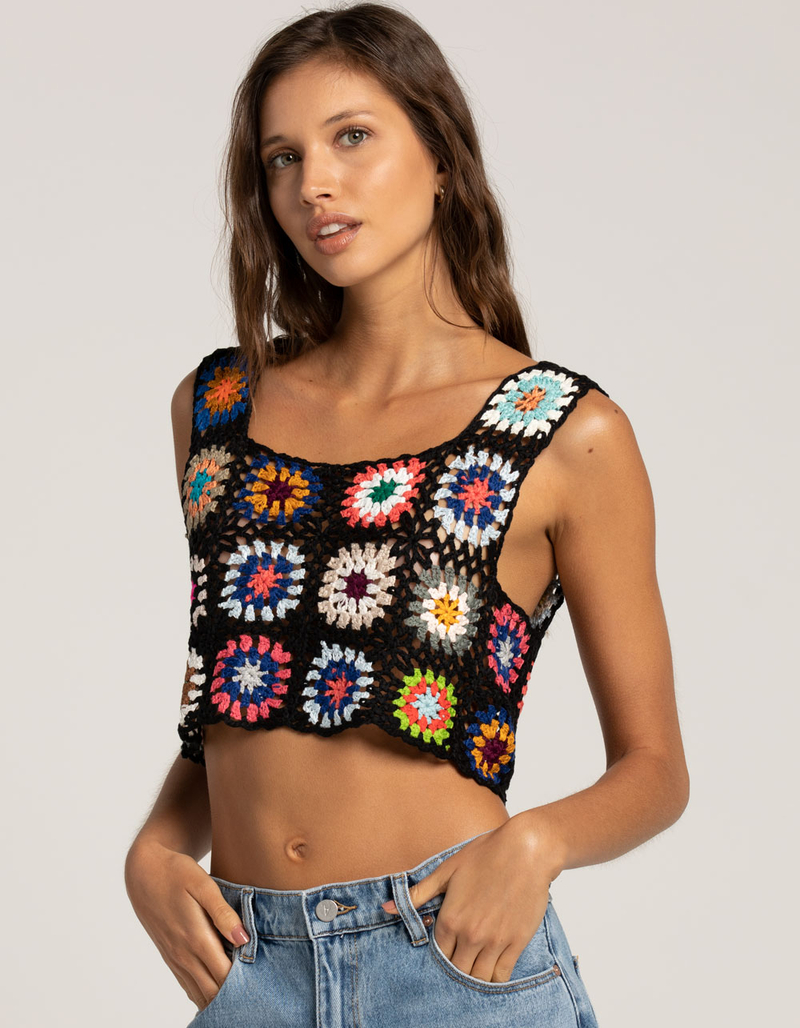 LE LIS Granny Square Womens Crochet Tank Top image number 1