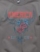 SKULL America Floral Bull Horn Unisex Crewneck Sweatshirt image number 2