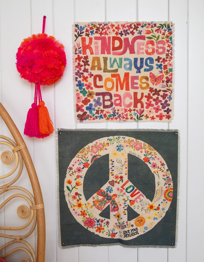 NATURAL LIFE Canvas Peace Sign Tapestry image number 2