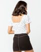 IVY & MAIN Floral Structured White Womens Crop Top image number 3