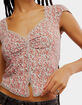 FREE PEOPLE Faye Womens Printed Top image number 2