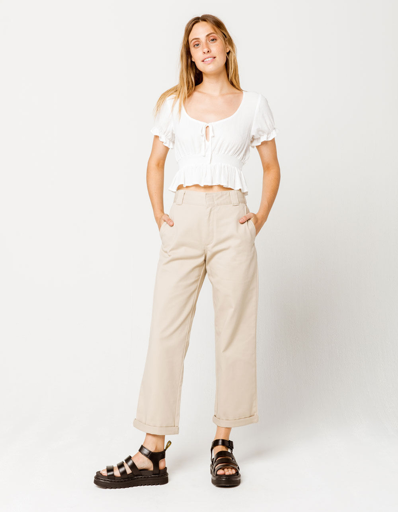 DICKIES Roll Hem Crop Wide Leg Pants Pants image number 4