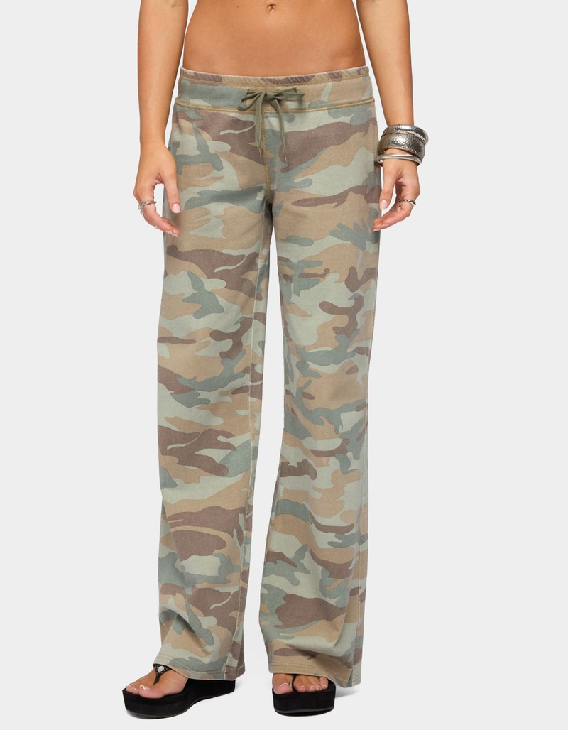 EDIKTED Kenan Straight Leg Camo Sweatpants image number 0