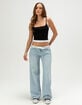 RSQ Womens Fold Over Waistband Baggy Jeans image number 1