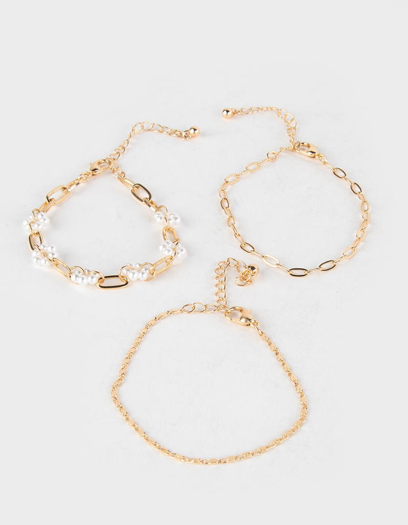 FULL TILT Pearl Flower Chain Bracelet image number 0