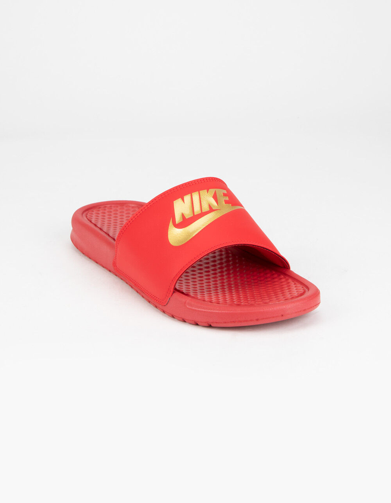 NIKE Benassi JDI Mens Red Slide Sandals image number 0