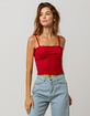 BOZZOLO Ribbed Crop Red Womens Tank Top image number 2