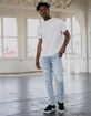 RSQ Toronto Slim Taper Light Indigo Mens Vintage Flex Ripped Jeans image number 1