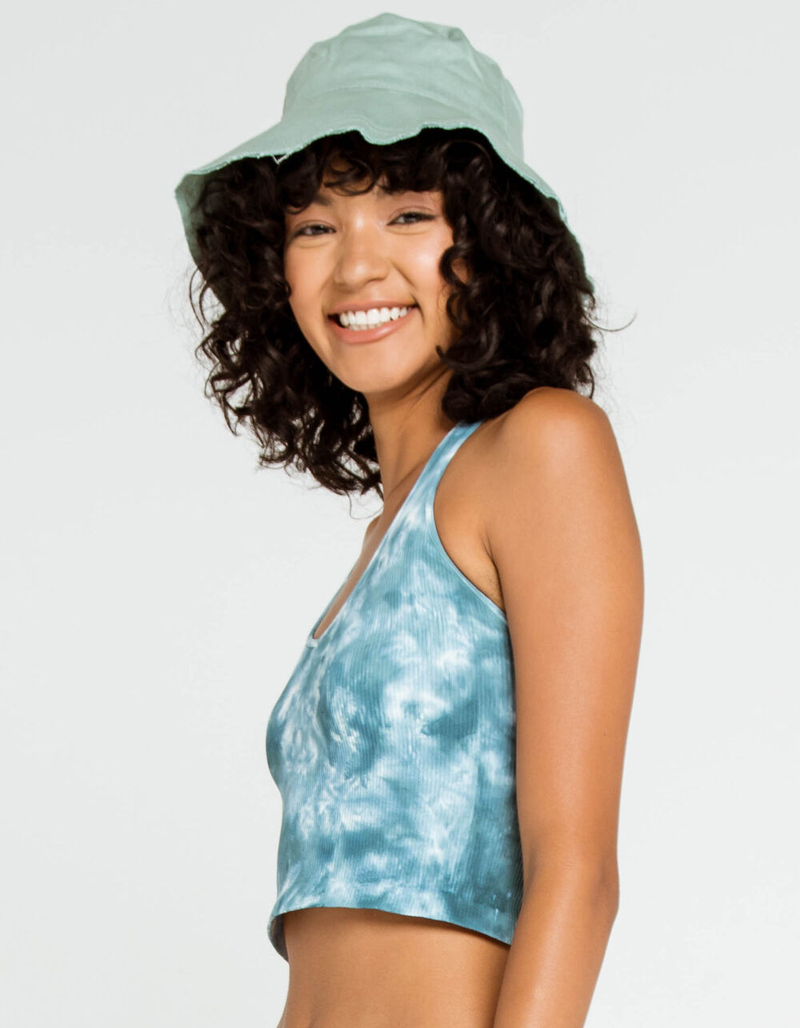 Solid Cotton Womens Mint Bucket Hat image number 1