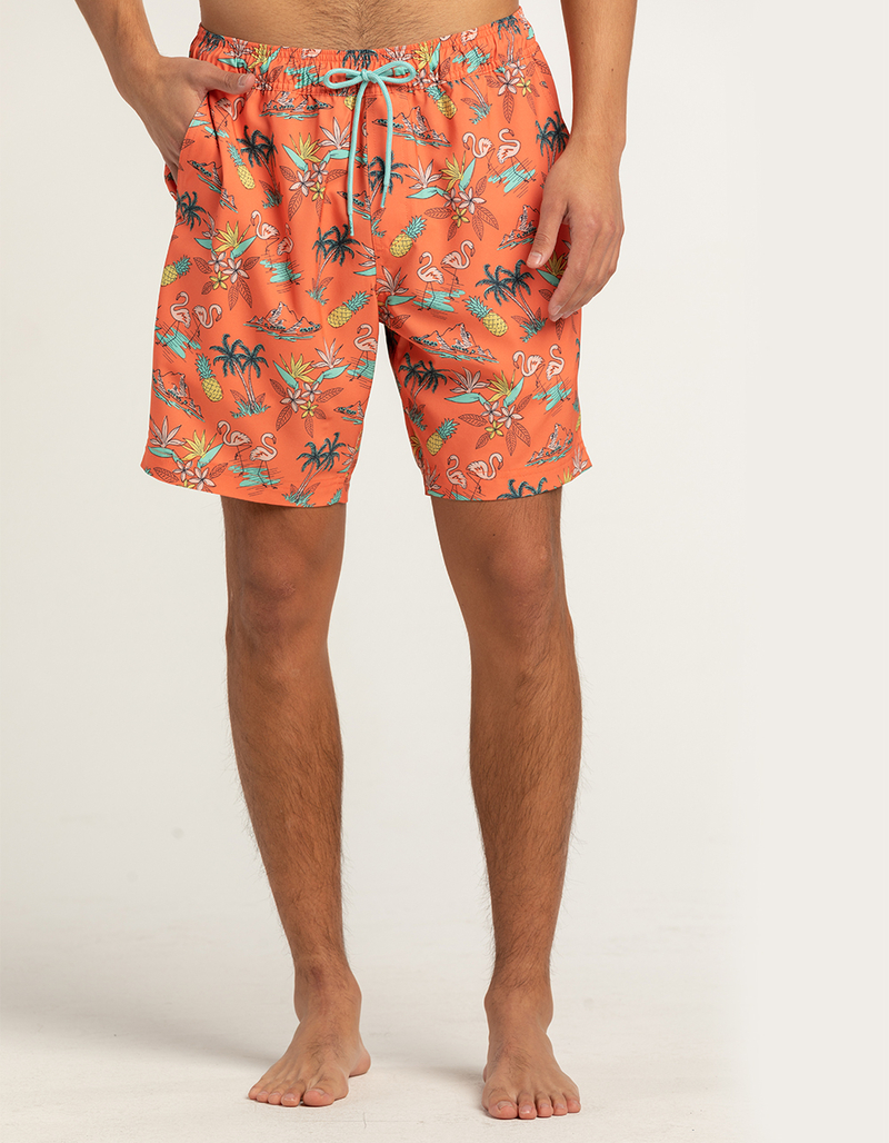 BLUE CROWN Tropic Tourist Mens 7" Swim Shorts image number 3