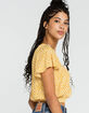 SKY AND SPARROW Flutter Sleeve Womens Mustard Wrap Top image number 2