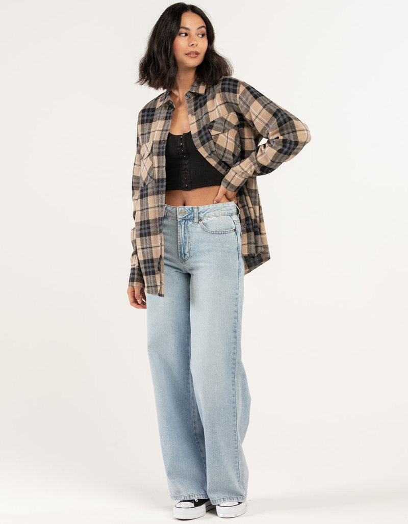 RSQ Easy Check Womens Oversized Flannel  image number 3