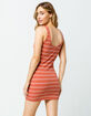 FULL TILT Stripe Henley Rust Bodycon Dress image number 3