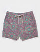 RSQ Mens Floral Tile 5'' Swim Shorts image number 2