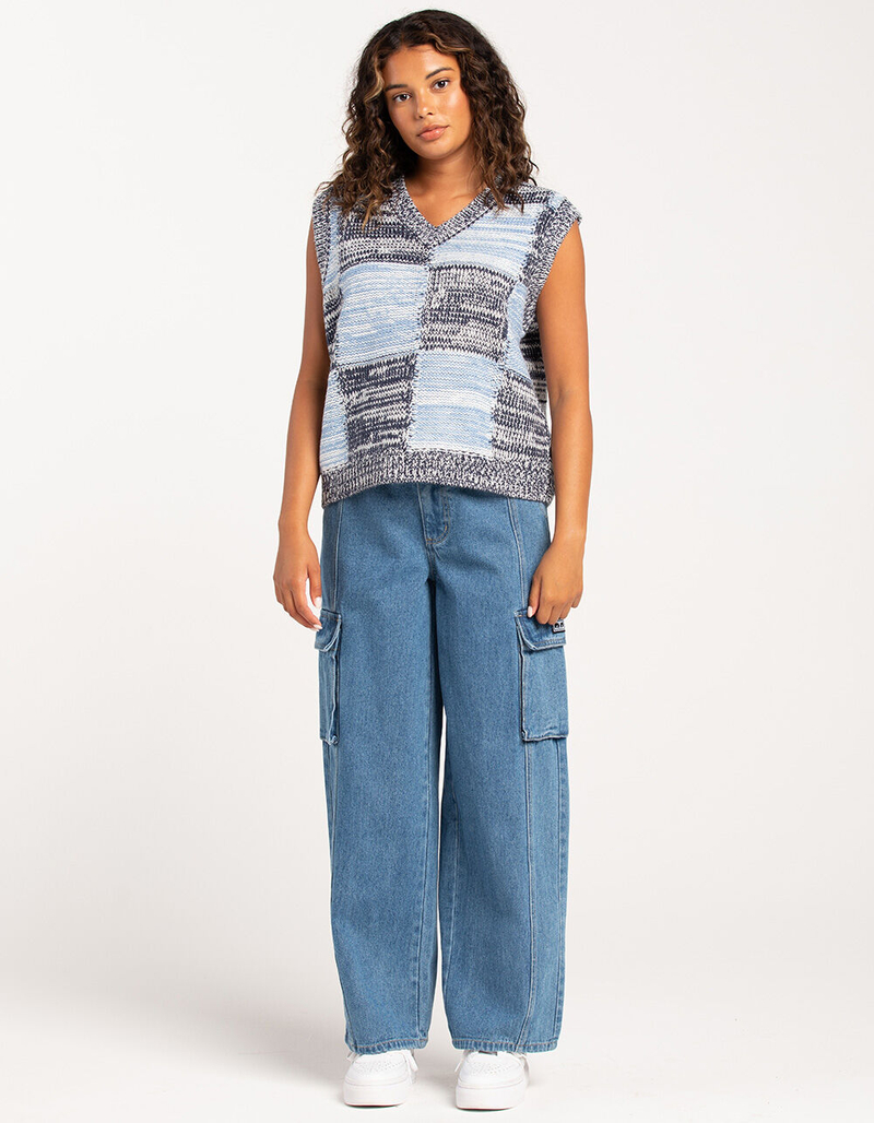 OBEY Search Womens Denim Cargo Pants image number 5