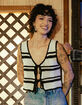 FULL TILT Tie Front Knit Womens Vest image number 6